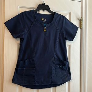 Wonder Wink Flex navy blue scrub top